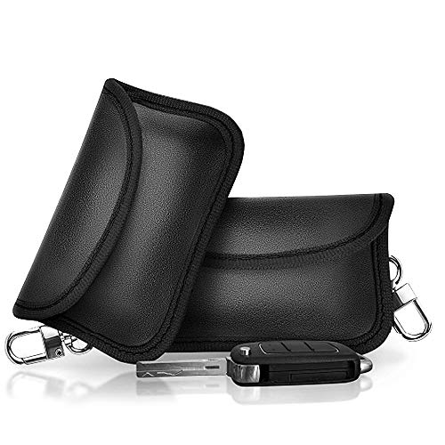 Q-xun Étui de Sécurité pour Clef de Voiture，Dispositif Anti-vol，Protection et Sécurité de la Vie Privée du，Brouilleur Telephone Portable Bloque Signal RFID/NFC/WiFi/GSM/Bluetooth-Noir