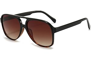 Long Keeper Vintage Sonnenbrille Polarisiert für Herren Damen Klassisch 70er Retro Sonnenbrille Pilotenbrille Groß mit UV400 Schutz