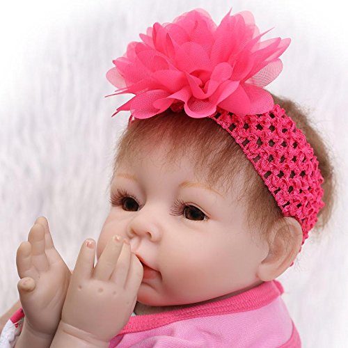 NPKDOLL Reborn Baby Doll Soft Silicone Vinyl 22inch 55cm Magnetic Mouth Lifelike Boy Girl Toy Pink Elephant A1UK