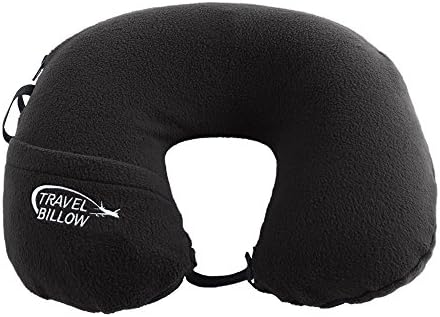 Travel Billow TBBLK 2-in-1 Travel Neck Pillow and Blanket Companion&amp;44; Black