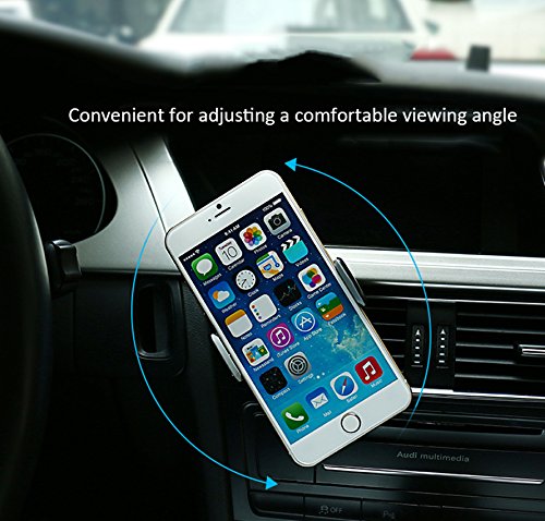 Supporto Smartphone Auto, USAMS Air Vent Mount Cellulare Auto Supporto 360 Gradi Rotazione Supporto auto Smartphone per Apple iPhone 8/8plus/X/7 Plus/6, Samsung Galaxy S8/S8 Plus/S7/S6, LG, HTC, Dispositivi GPS, Grigio