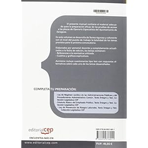 Operario Especialista Ayuntamiento de Zaragoza. Temario y Test (Colección 248)