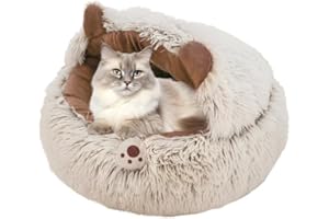 URBANHOMES Katzenhöhle Katzenbett Flauschig, Haustierbett, Haustier Nest Entfernbar Katzenhaus Soft Hundehöhle Katzenhöhle Weicher Plüsch Pet Nest Katzenbett Haustier Schlafsack für Hunde und Katzen 50CM