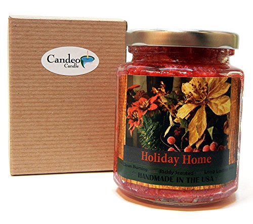 Casa de vacaciones con mecha de madera, 8 oz Super vela perfumada Cera Natural