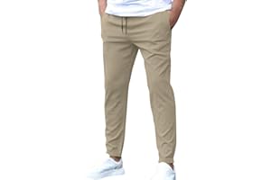 SOOUICKER Sommerhose Herren Leicht Stretch Chino Hose Slim Fit mit Gummibund Stoffhose Sommer Elegant Freizeithose Chino Modern Anzughose Casual mit Gummizug