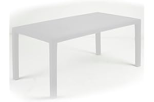 URBN GARDEN Rectangle Garden Plastic Patio Dining Bench Whether Proof Table Indoor Outdoors (White)