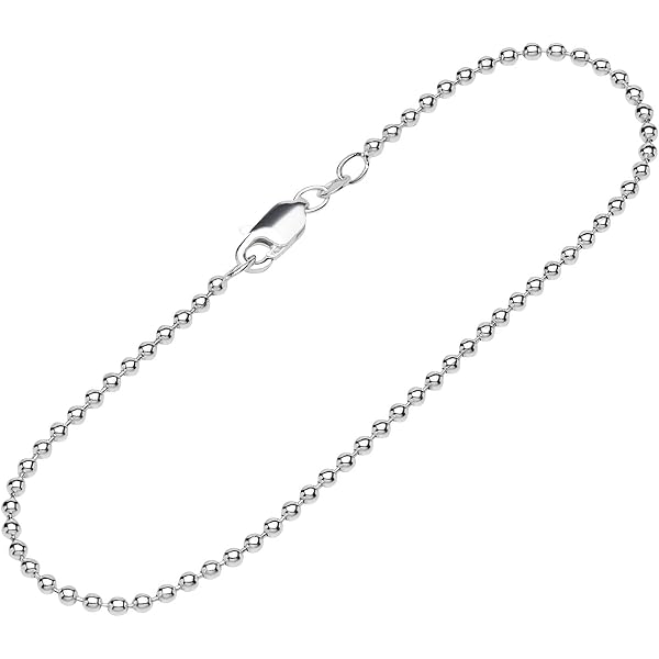 NKlaus 925 Silber Kugelkette – 50 Cm Länge, 1,2 Mm Breit, 2,5 G, Filigran & Elegant