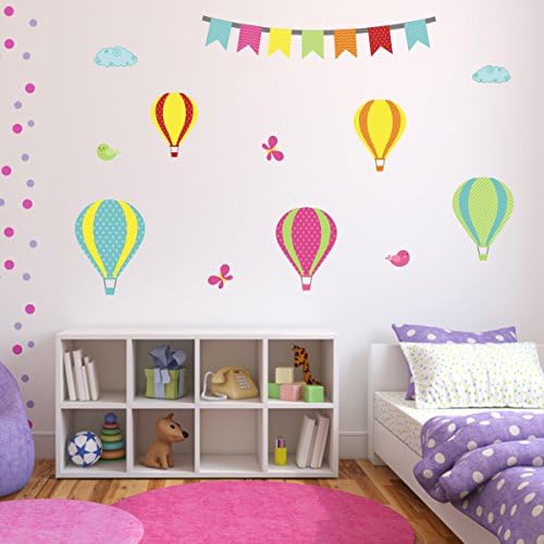 Mirrorin Small Woven Polyester Fabric "Hot Air Balloon" Wall Sticker