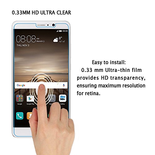 3 Unidades Huawei Mate 9 Protector de Pantalla  WEOFUN Cristal Templado para Huawei Mate 9 Vidrio Templado Protector 5 9 Pulgadas  0 33mm  9H Dureza  Alta Transparencia 