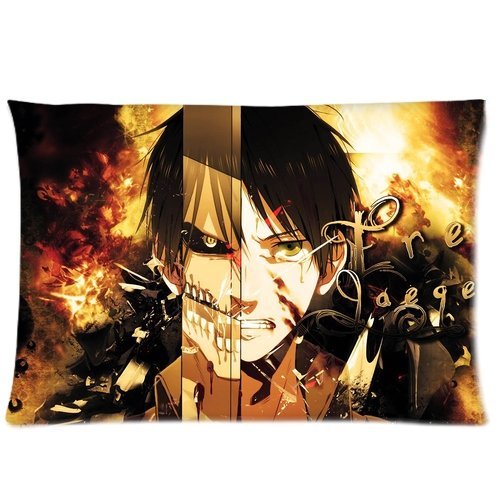 Attack On Titan Eren Jaeger Shingeki no Kyojin Pillowcases 20x26 Inch