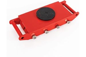 CHIMHOON Panzerrollen 12T, Transportfahrwerk, Schwerlastrollen, Industrieroller, Roller, 360° Drehung Schwerlastrolle, Transportrolle Roller, Maschinen Kohlenstoffstahl Transporthilfe (Rot)