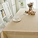 Produktbild Homlismo Rechteckige Feste Leinen Tischdecken -mehrere Größen,Küche Abwaschbar Wasserdicht Tabellenabdeckung Für Parteien & Urlaub Abendessen-U 90x130cm(35x51inch)