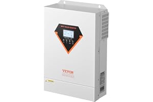 VEVOR Onduleur Solaire Hybride 6000 W Chargeur à Onde Sinusoïdale Pure Tout-en-Un, 48 V CC vers 220/230 V CA, avec Contrôleur Solaire MPPT 120 A Intégré, pour Systèmes Photovoltaïques Hors Réseau