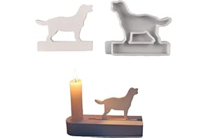 ‎HCHZSH123 Silikonformen Gießformen, Silikonform Kerzenhalter, DIY Kombination Gießform Kerzenhalter, Gipsformen zum Gießen (Einsatz - Hund)