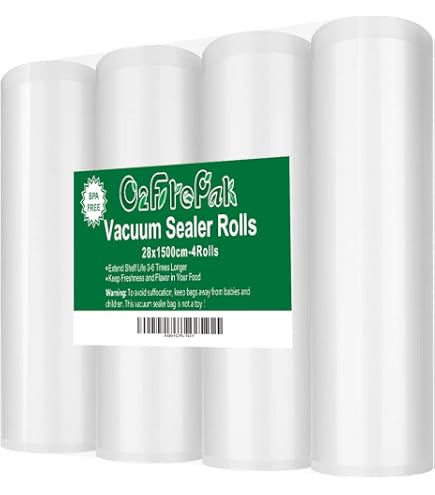 Rouleaux Sacs Sous Vide 28x1500cm - Compatibles Toutes Machines - Sans BPA - Pour Conservation Aliments