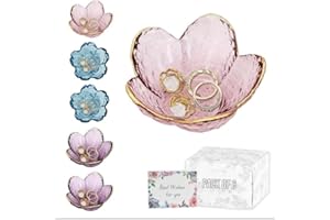 Tuilful 6 PCS Trinket Dish Set for Women, Jewellery Tray for Rings & Small Accessories, Cute Room Décor for Bedroom, Friendship Birthday Christmas Gifts with Box