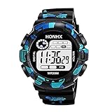 IG-Invictus Mode Herren Digital LED Analog Quarz Alarm Datum Sport Armbanduhr HONHX Elektronische Uhr 71 Camouflage Augen Camouflage Schwarz