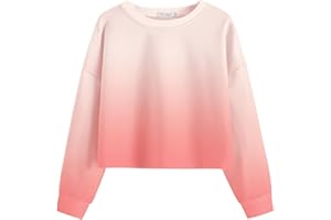 Arshiner Girls Crop Tops Kids Long Sleeve Shirt Pullover Sweatshirts for 5-12 Years