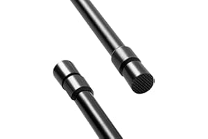 SENVOZIII Metal Curtain Rod Extendable No Drilling Telescopic Curtain Pole Heavy Duty Adjustable Hanging Pole for Doorways Bathroom Shower Windows Black 85-150CM