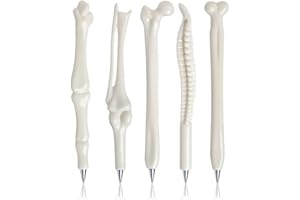 Allbusky Novelty Bone Shape Ballpoint Pens 0.7mm Black Ink for Doctors Nurses Medics Gift School Office Stationery (Bone Black)
