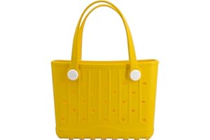 FORRADER Rubber Tote Bag Small Beach Bag Waterproof Travel Bags Washable Tote Portable Open Handbag for Sports Beach Boat Outdoor