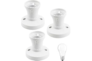 SEESUNO 3 Pcs E27 Lamp Holder, Screw-in E27 Ceiling Rose Light Fitting for Ceiling Pendant & Wall Lighting