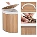 Songmics Bamboo Foldable Laundry Basket Box with Removable Lining 58L (23.6" x 13.8" x13.8" ) Natural LCB46S