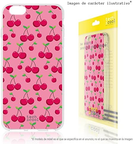 Google Pixel 2 XL Case FunnyTech® Set Silicone Gel Cover Transparent for Google Pixel 2 XL + Tempered Glass I Exclusive Design, High-Definition Printing] [Bright Colors] [Ultra Thin 1,5mm] [Shock-Absorption] [Flexible] [Cerezas fondo rosa]