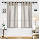 Deconovo 2er Set Gardinen Schals Leinen Optik Tranparent...