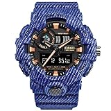 Blisfille Männer Uhren Wasserdicht LED Herrenuhr Multifunktional Dunkel Blau Outdoor Sportuhr Armbanduhr Automatikuhr