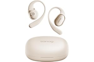 SANAG C16S Bluetooth Sport-Kopfhörer, Bluetooth 5.3 Kopfhörer, HiFi Stereo Kabellose Kopfhörer mit High-Definition Noise Cancelling Mikrofon (Beige)