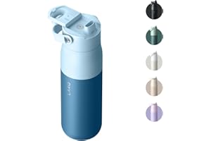 LARQ Bottle Swig Top 1 L -Bouteille à large goulot en acier inoxydable à isolation sous vide | Garde l’eau froide | Bouteille d’eau réutilisable pour le sport et les voyages | Amalfi Blue