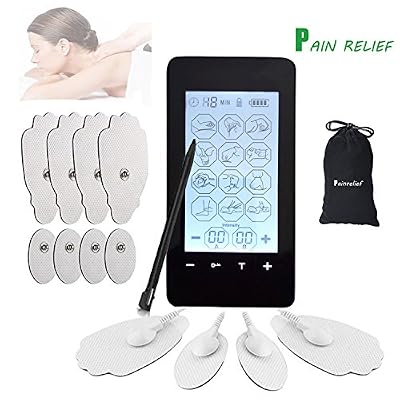 Monlida [2018 nouvelle version] Électrostimulateur TENS anti-douleur pro-comfort TENS machine-douleur et soulagement musculaire douleur électronique masseur-soulager avec 12 modes & 8 pads traitement du cou stress sciatique 20 niveau de l'intensité de…