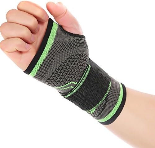 1 Pair 3D Weaving Nylon High Elastic Adjustable Wrist And Palm Brace Bandage Fitness Yoga Wrist Support Compression Can Relieve Wrist Pain,Sprains,And Recovery (M)