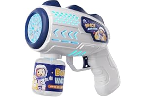 DOEDOEFONG Machine à Bulles, Soufflante à Bulles LED Automatique à Bulles, Électronique Pistolet à Bulles avec Solution pour Bulles de Savon, Machine a Bulle pour Les Mariages/Anniversaire/Fête