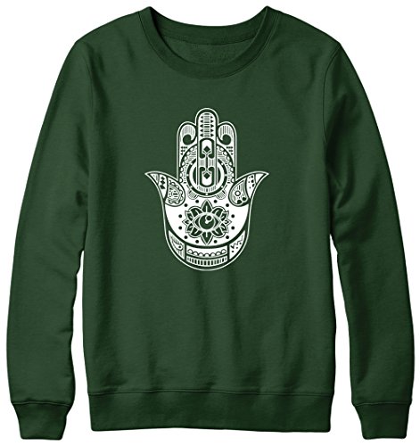 Hamsa Hand 90S VTG BOHO KITSCH Urabn Mens Womens Unisex Sweatshirt Sweater Medium-Forest Premium Swag Vogue Funny Slogan Fahion Top Hoodie Ladies Birthday Hip Hop Supreme Dope Indie Castles Yolo Thatcherjoe Tumblr Celine Pais Gift Present Comme Trxye
