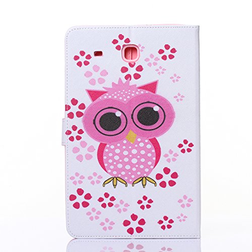 Etche Samsung Galaxy Tab E SM-T560/SM-T561 9.6 Zoll Hülle Cover, Bunte Muster Bookstyle PU Leder Tasche Schutzhülle Hülle Case Flip Wallet Case Ledertasche Standfunktion Hüllen Etui Schale für Samsung Galaxy Tab E SM-T560/SM-T561 9.6 Zoll mit Blau Eingabestift Bling glitzer Diamant Staubstecker(lila Eule) - 2