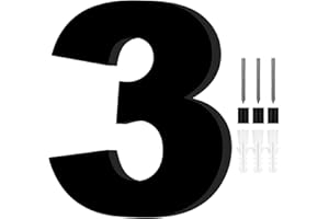 GZYULAN 1 Pezzi Numero Civico Esterno,Numeri Civici da Esterno,Numero Civico,Numeri Civici,Numero Civico Esterno Personalizzato,Targa Numero Civico Esterno,Altezza 20cm,Nero(Numero 3)