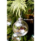 12 x bolas de navidad irisadas, cristal redondo WeRChristmas esferas 6 cm