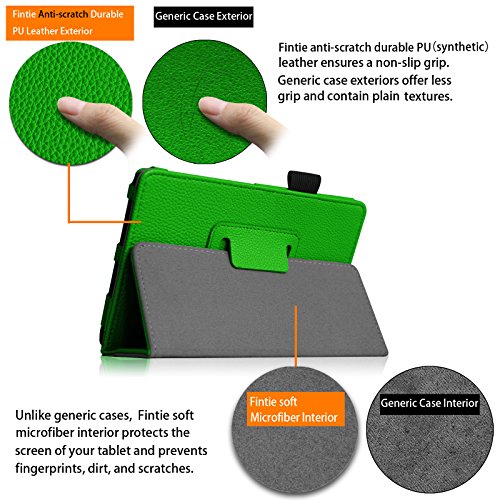 Fintie Trekstor SurfTab duo W1 Hülle Case – Slim Fit Folio Premium Kunstleder Tastatur Ständer Schutzhülle Cover Tasche mit Ständerfunktion für Trekstor SurfTab duo W1 Volks-Tablet WiFi / LTE 25,7 cm (10,1 Zoll), Grün - 3