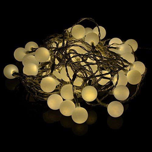 50er LED Lichterkette Partybeleuchtung Biergarten warm weiss außen Kabel transparent XMas - 2