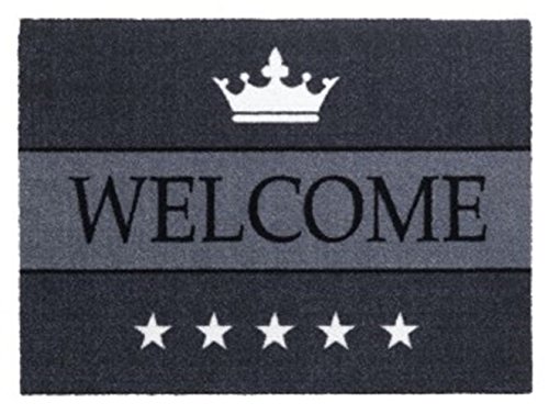 Schmutzfangmatte / Fußmatte / Fussmatte / Fußabstreifer / Fußabtreter / Schmutzmatte Modell grau - Stern - Stars - Welcome - Krone - 5 Sterne - Fünf Sterne - ca 60 x 80 cm
