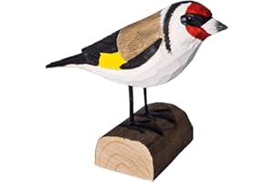 your castle Pájaro Decorativo de Madera Jilguero Hecho a Mano de Madera de Tilo en Caja de Regalo, 12 x 9 cm