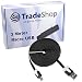 Produktbild Ultralanges 3m Meter Highspeed Micro USB 2.0 Flachkabel Ladekabel Datenkabel für Datenübertragung für Allview A5 Quad Plus E3 Living Sign P6 Qmax V1 Viper L Viva H7 Extreme X2 Soul Pro Xtreme Caterpillar Cat B30 S30 S40 Meizu M2 Note MX4 Pro