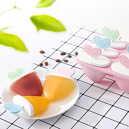 Eisformen Vikeepro für selbstgemachtes Eis aus schlagfestem Kunststoff BPA-frei 6 er (Pink) - 6