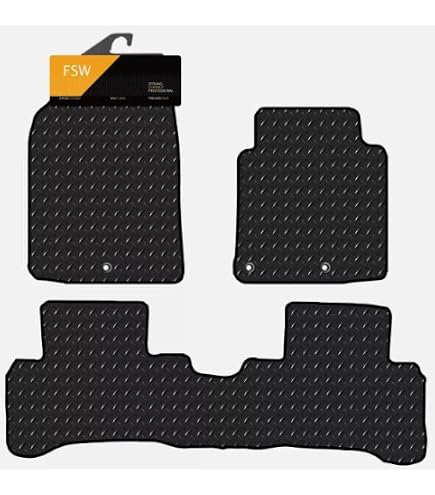 FORTUNE CAR CARE Tailored Carpet Mats For Hyundai Ioniq Hybrid 2016-On (Taxi Version) – Black/Grey, 3-Piece Set With Fixing Clips