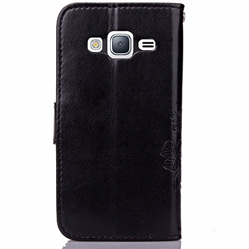 CaseHome-Samsung-Galaxy-J3-20162015-Embossed-Leather-Case-With-Free-Screen-ProtectorFour-Leaf-Clover-Patterned-Design-Folio-Magnetic-Flip-Stand-Feature-with-CardCash-Slots-and-Wrist-Strap-Premium-PU-L