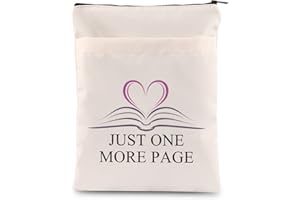 PLITI Funny Book Lover Book Sleeve Reading Gift Just One More Page Inspirational Book Protector for Book Lover (one More Page BS U)