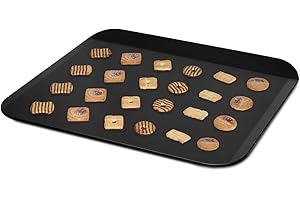 FORMEGOLOSE™, teglia per biscotti, 35 x 40 cm, realizzata in acciaio con doppio strato antiaderente, colore nero
