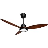 Tavan Vantilat&ouml;r&uuml; LED Armat&uuml;r 132cm 64W, APP ve Kumanda Kontroll&uuml;, 6 Kademeli Fan, 3 Işık Rengi Tersine D&ouml;n&uuml;ş &Ouml;zellikli, Gece